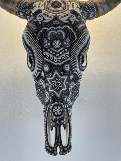 Craneo de toro en chaquira